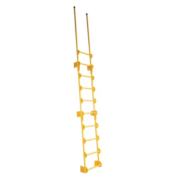 161-1/2" Overall H, Dock Ladder, Walk-Through Style, 10 Step, Steel, 10 Steps, 300 lb. Load Capacity